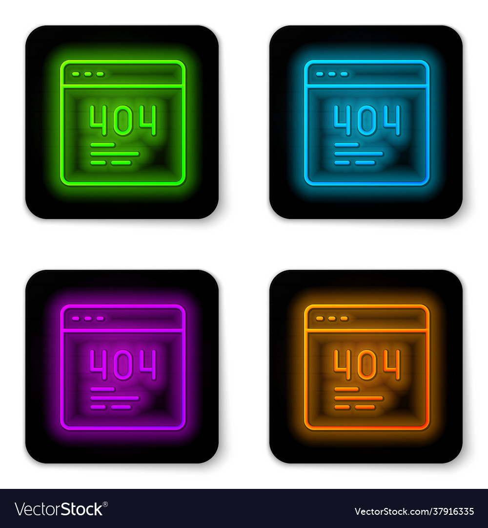 Glowing neon line page with a 404 error icon