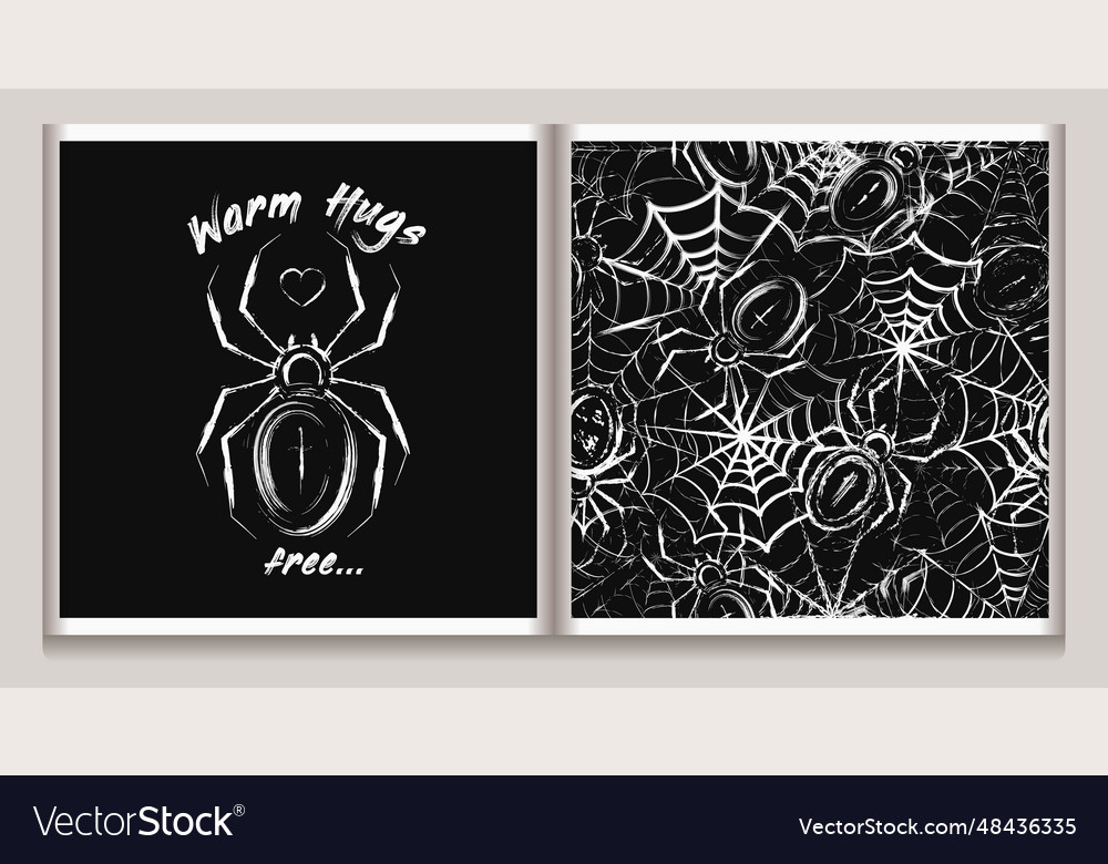Halloween pattern label with spider spiderweb Vector Image Halloween pattern label with spider spiderweb