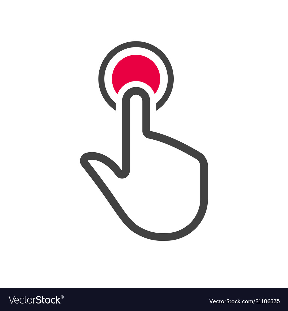 Hand with touching a button icon Royalty Free Vector Image