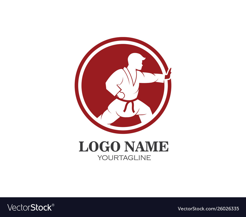 Karatetaekwondo kick logo template