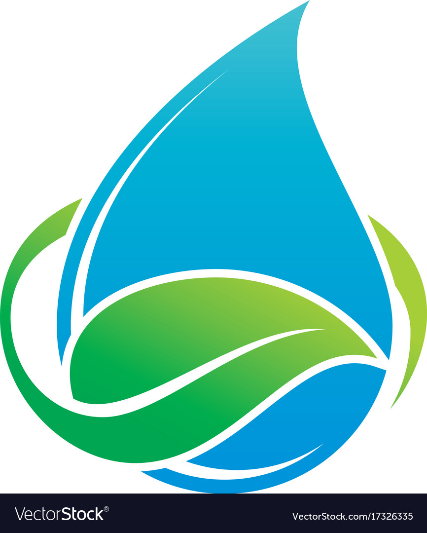 Leaf waterdrop eco logo Royalty Free Vector Image