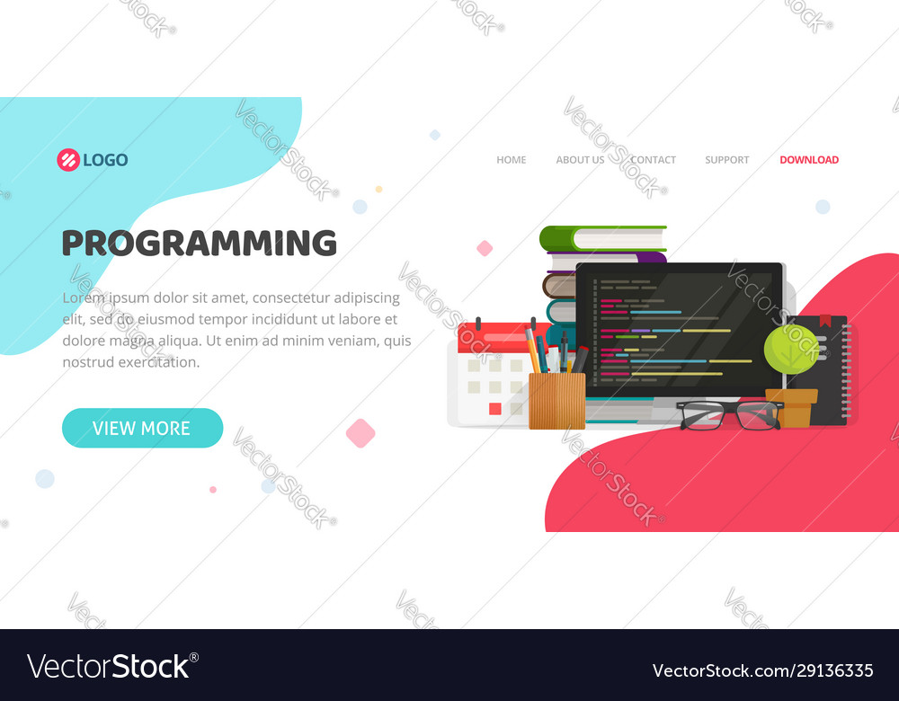 Programming or coding service agency website Vector Image