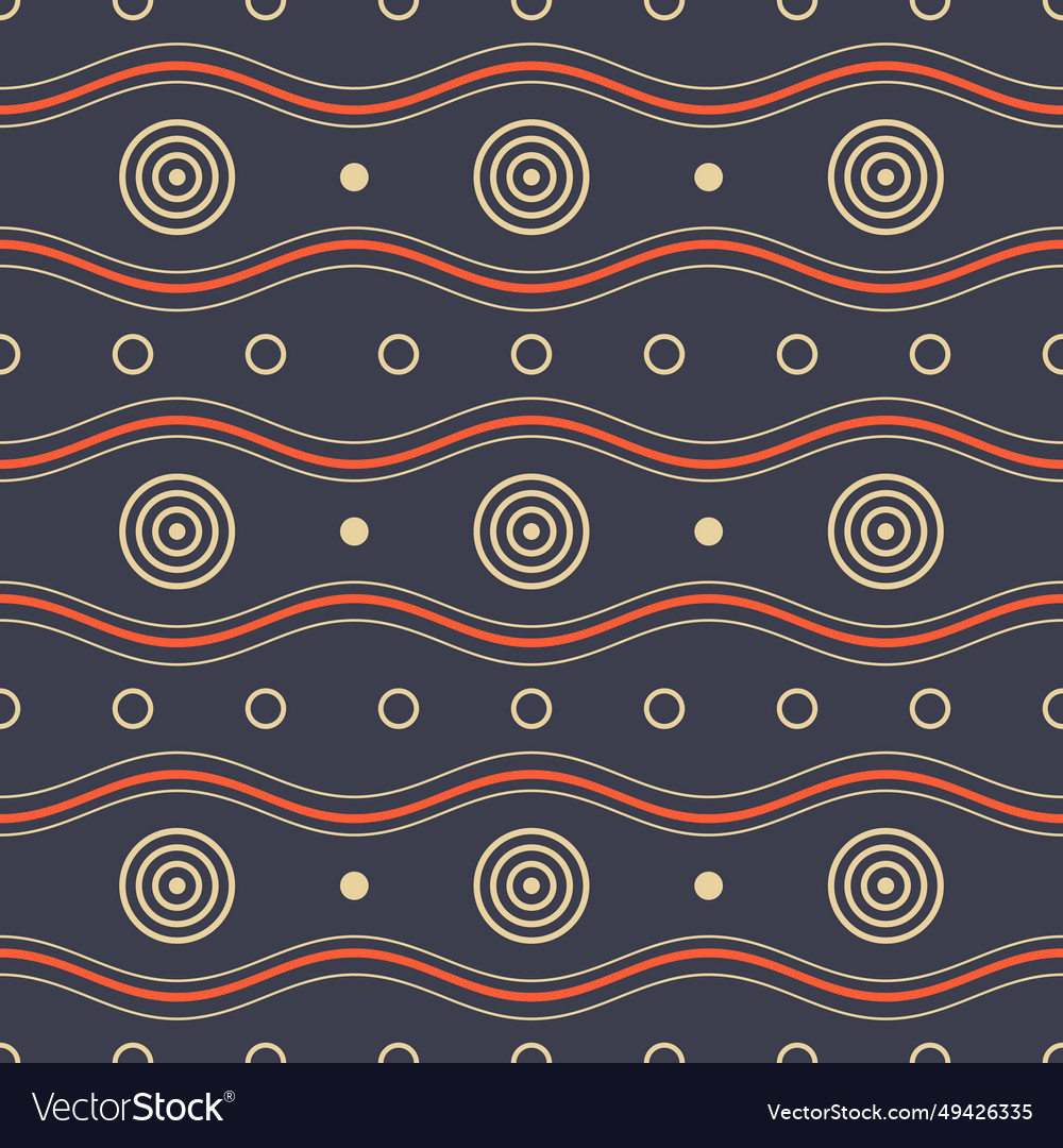 Seamless pattern with small circles dots and wavy