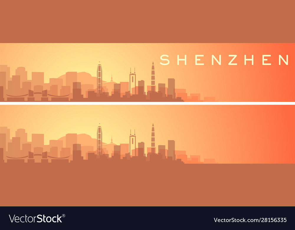 Shenzhen beautiful skyline scenery banner Vector Image