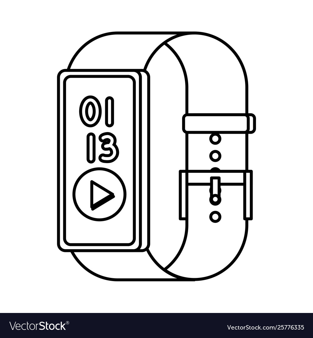 Smartwatch with media player button vector image Smartwatch with media player button