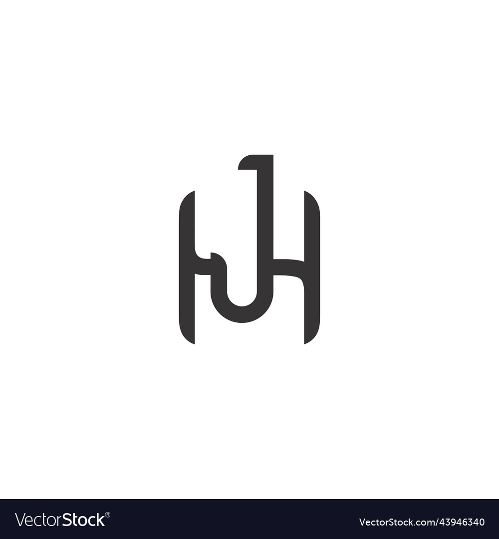 Alphabet initials logo jh hj j and h