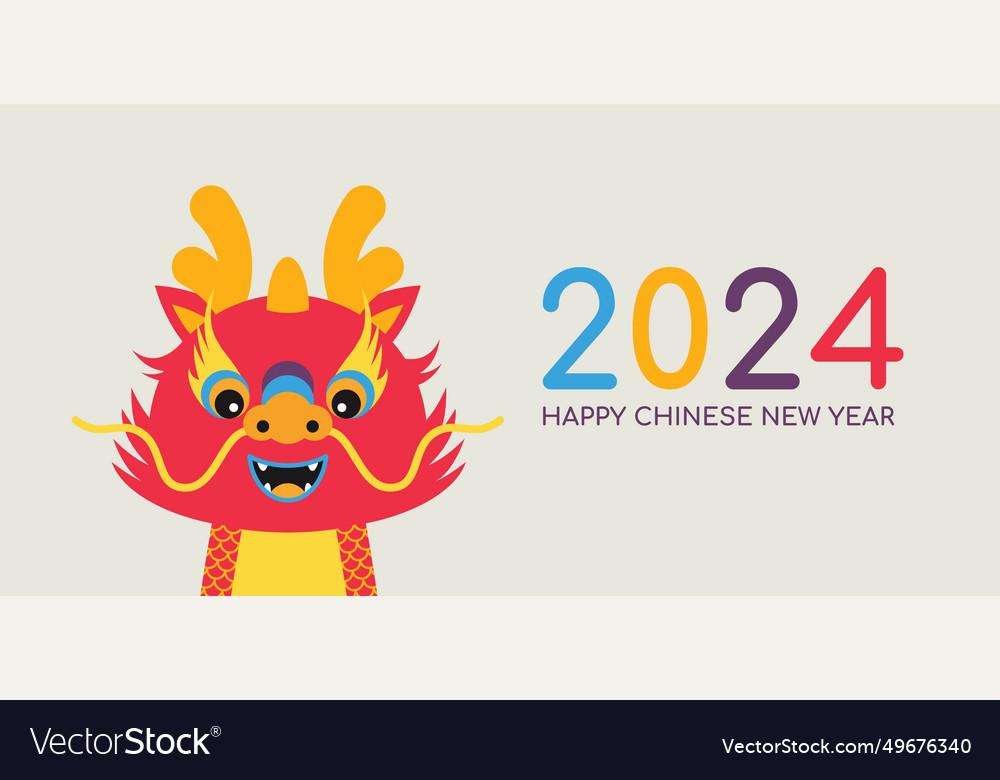 Chinese new year 2024 - the year of the dragon Vector Image