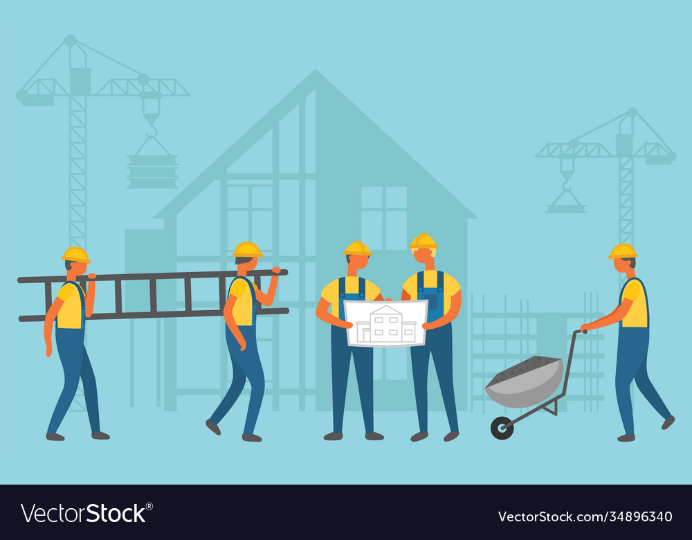 Contactor and builder construction zone Royalty Free Vector