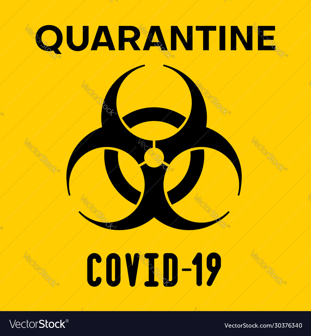 Covid-19 biohazard warning poster Royalty Free Vector Image