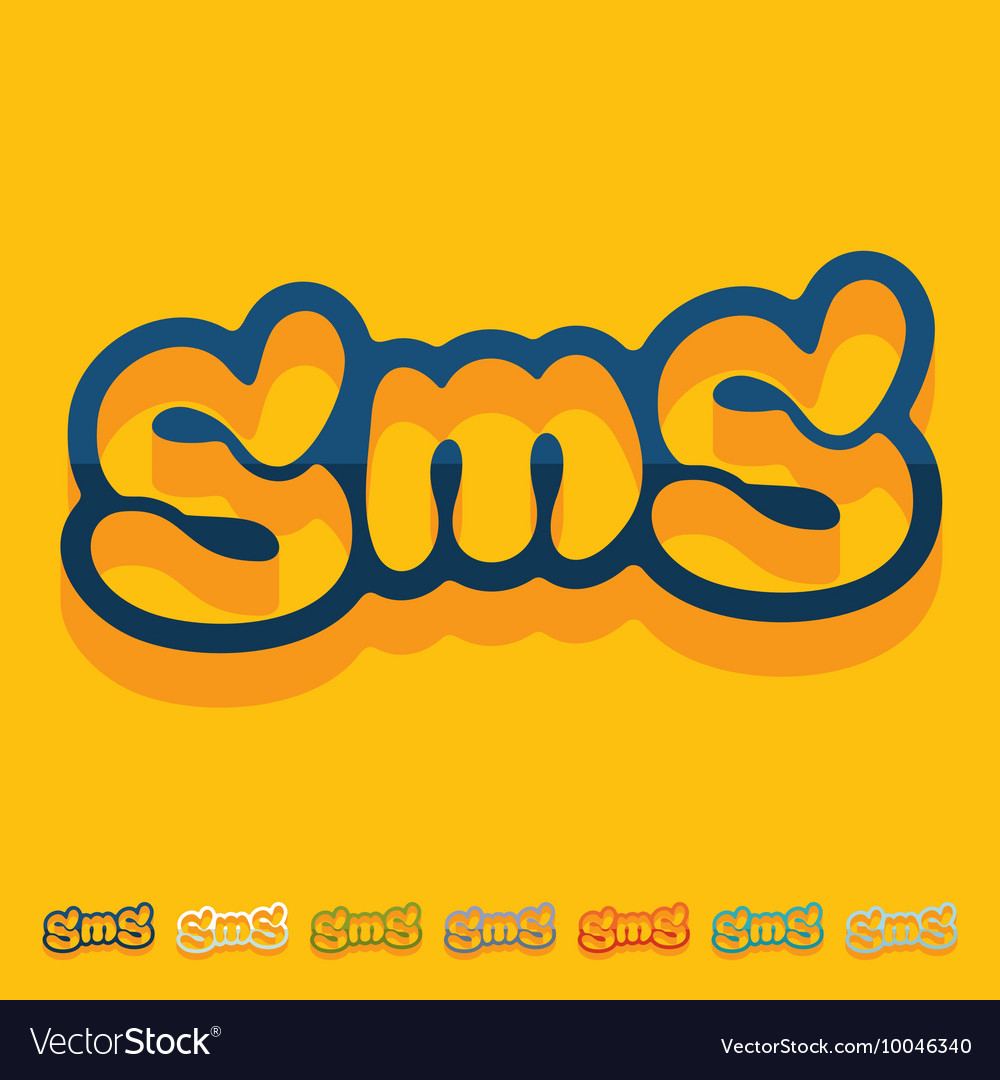 Flat design sms message