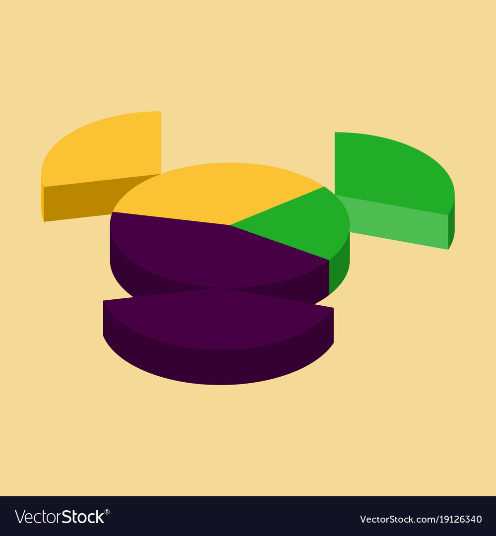 Flat icon on stylish background pie chart