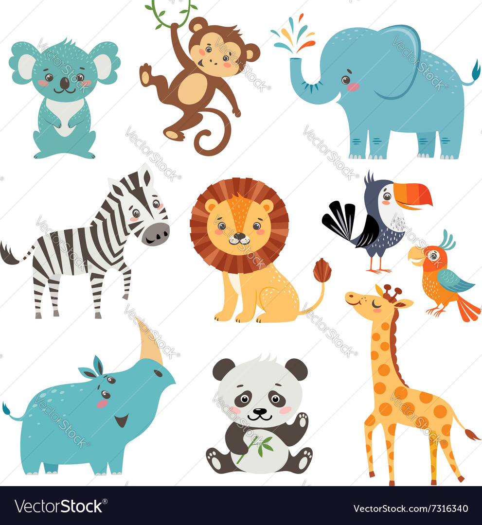 Funny animals Royalty Free Vector Image - VectorStock