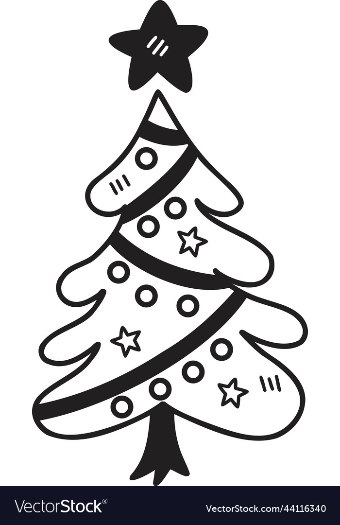 Hand Drawn Christmas Tree Royalty Free Vector Image 6590