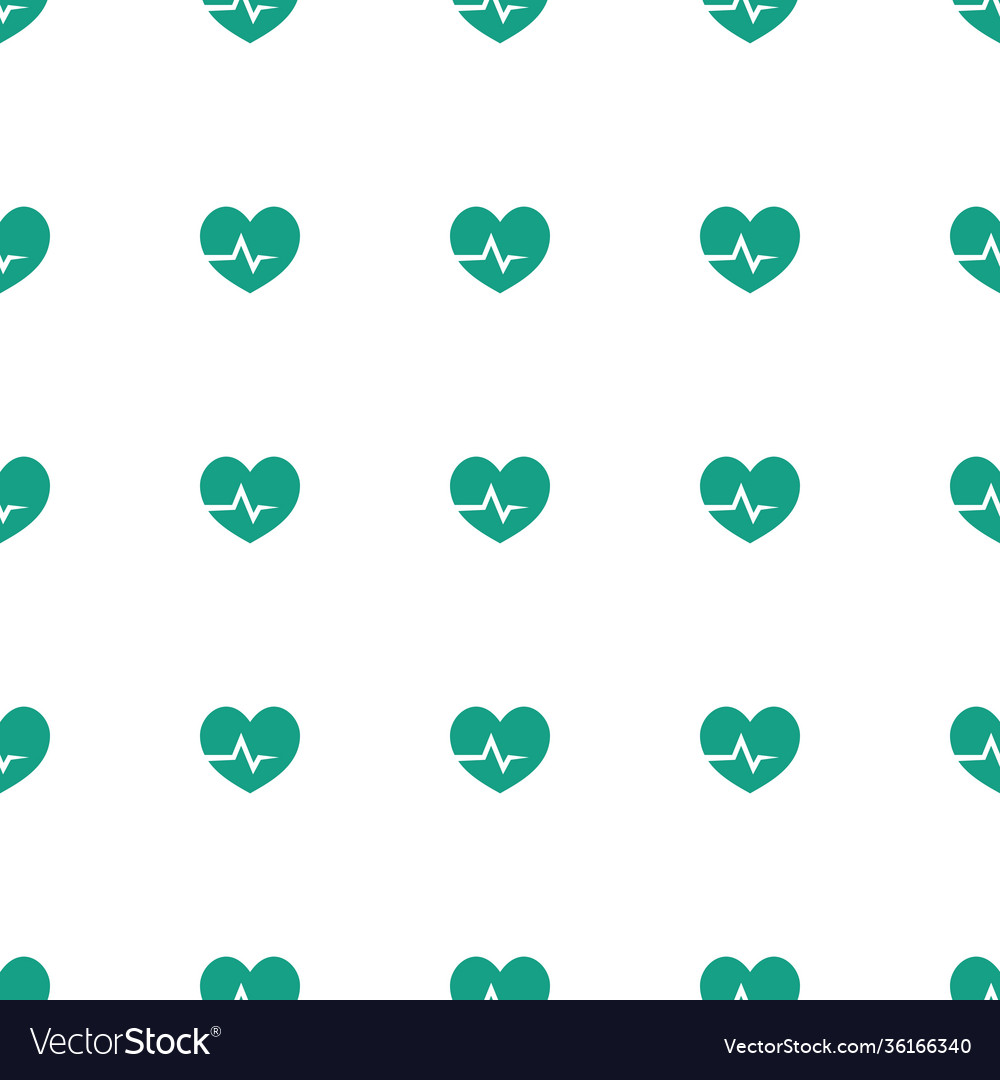 Heartbeat icon pattern seamless white background