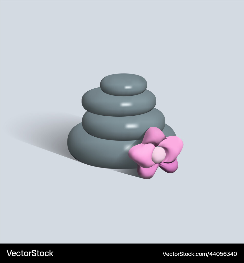 Hot stones for massage isolated 3d icon Royalty Free Vector