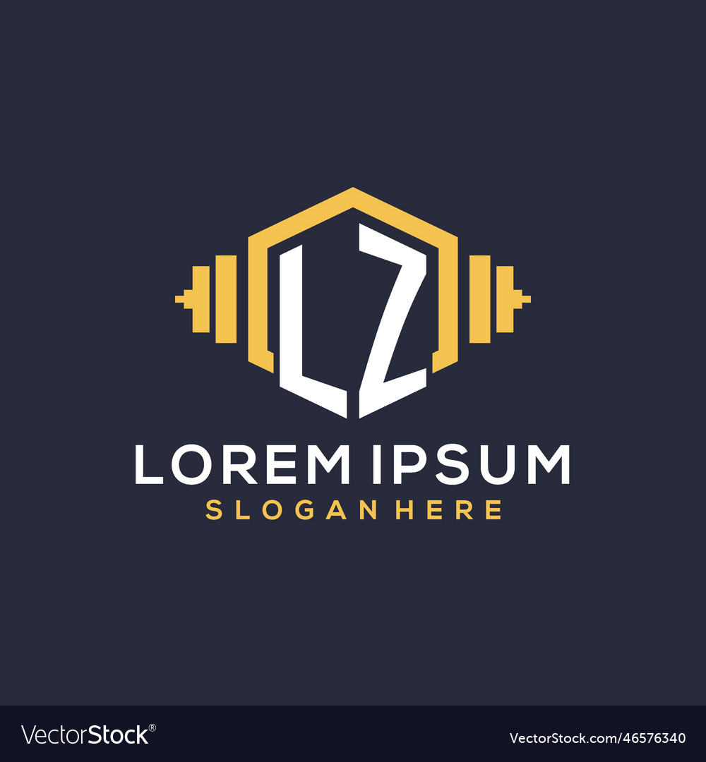 Initial lz logo design for fitness center