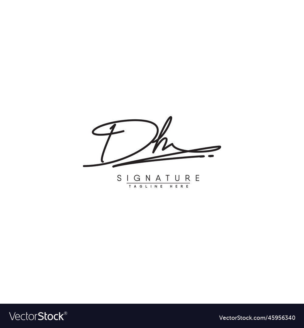 Initial signature logo for letter dh