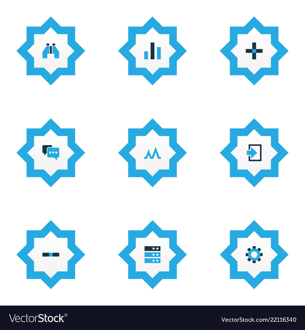 Interface icons colored set with add remove vector image Interface icons colored set with add remove