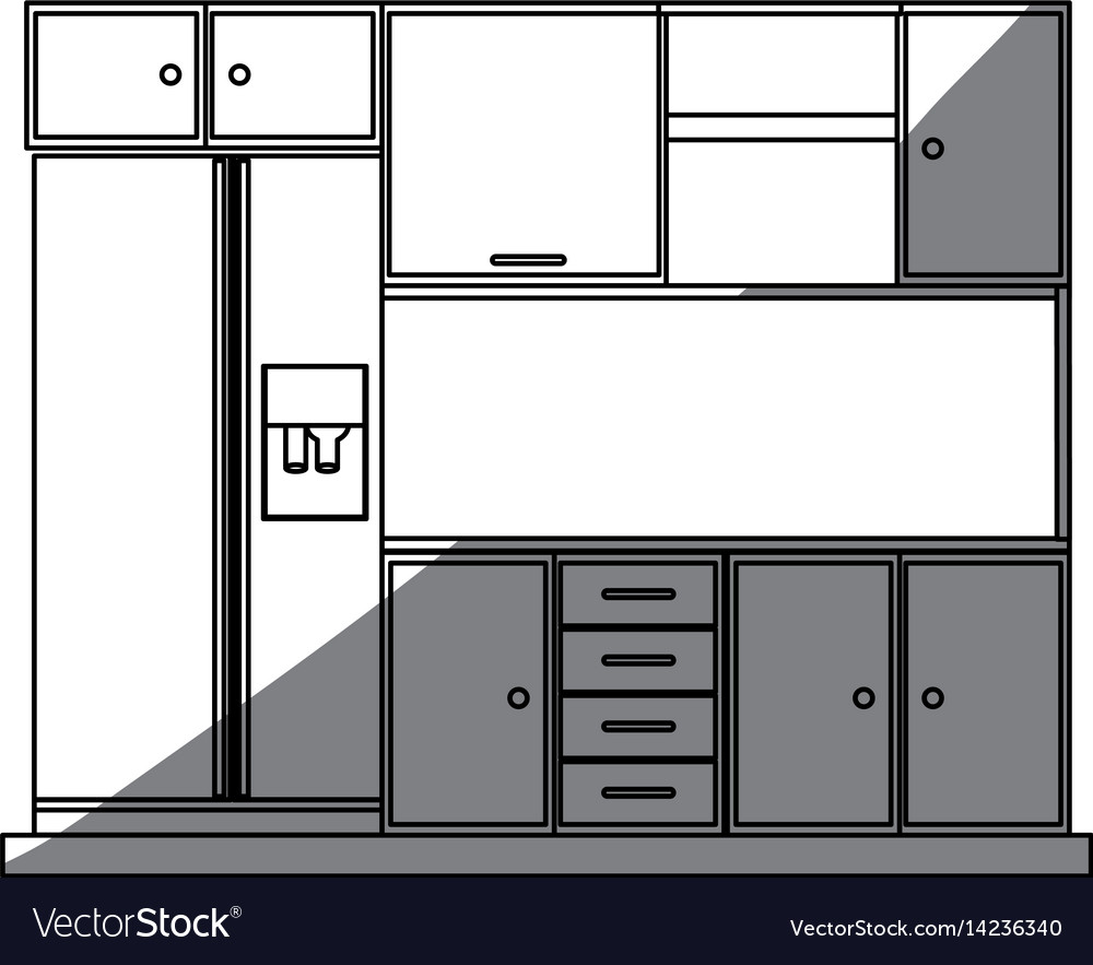 Monochrome silhouette kitchen cabinets