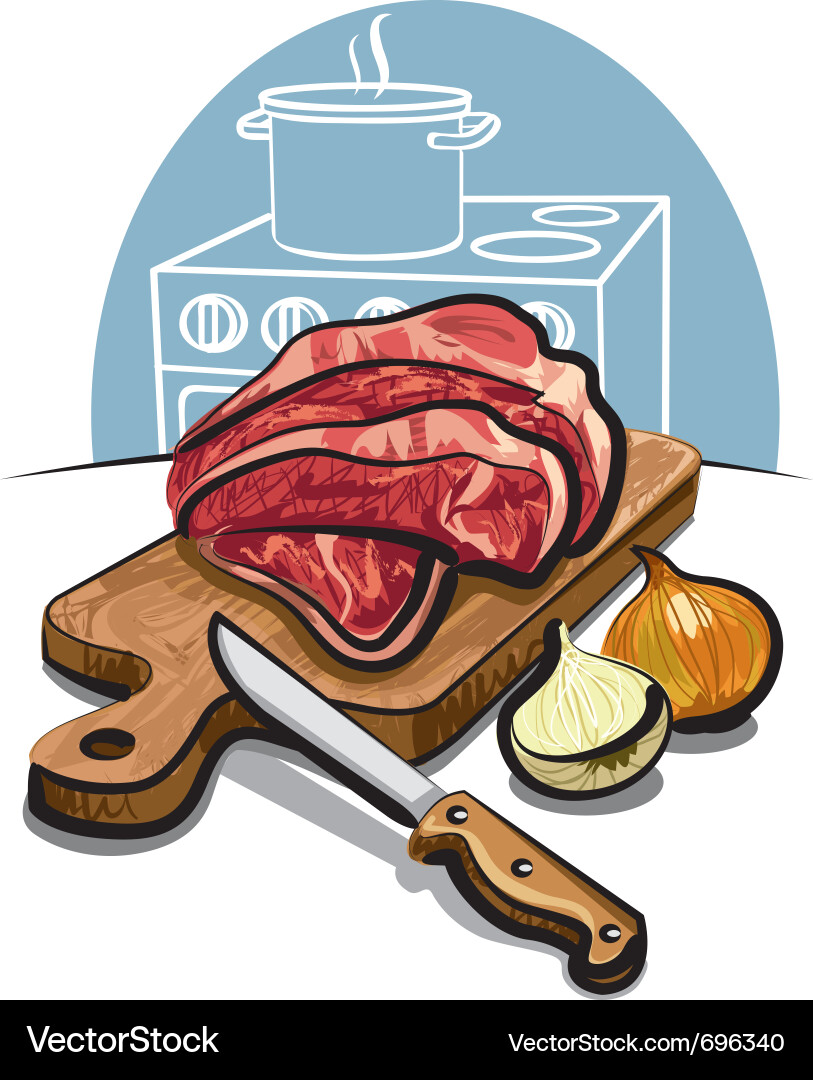 Raw fresh meat Royalty Free Vector Image - VectorStock