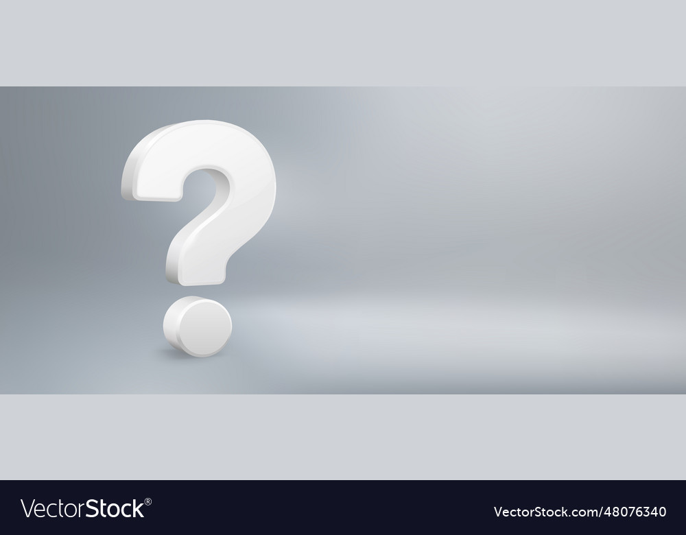 Realistic 3d question mark have a faq