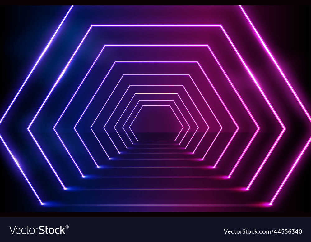 Realistic neon lights lines background design Vector Image