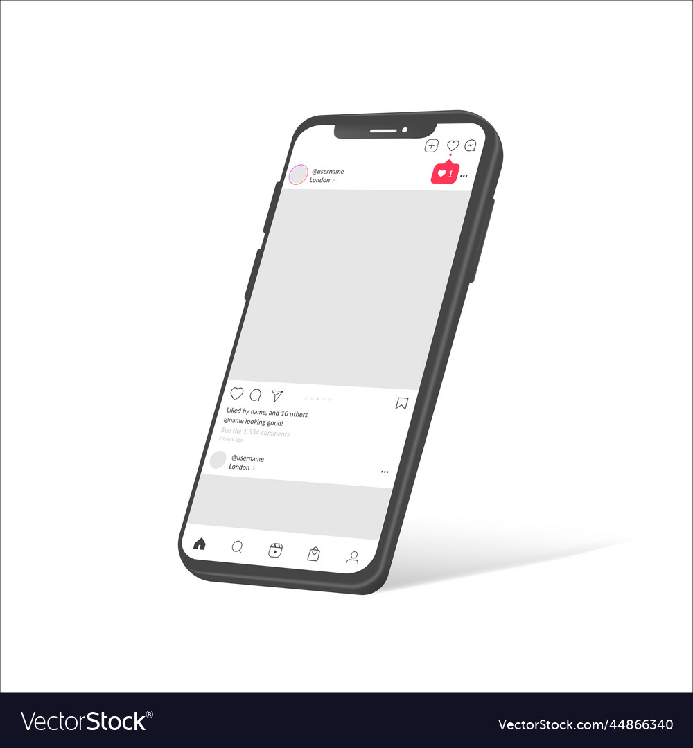 Realistic smartphone mockup device ui ux vector image Realistic smartphone mockup device ui ux