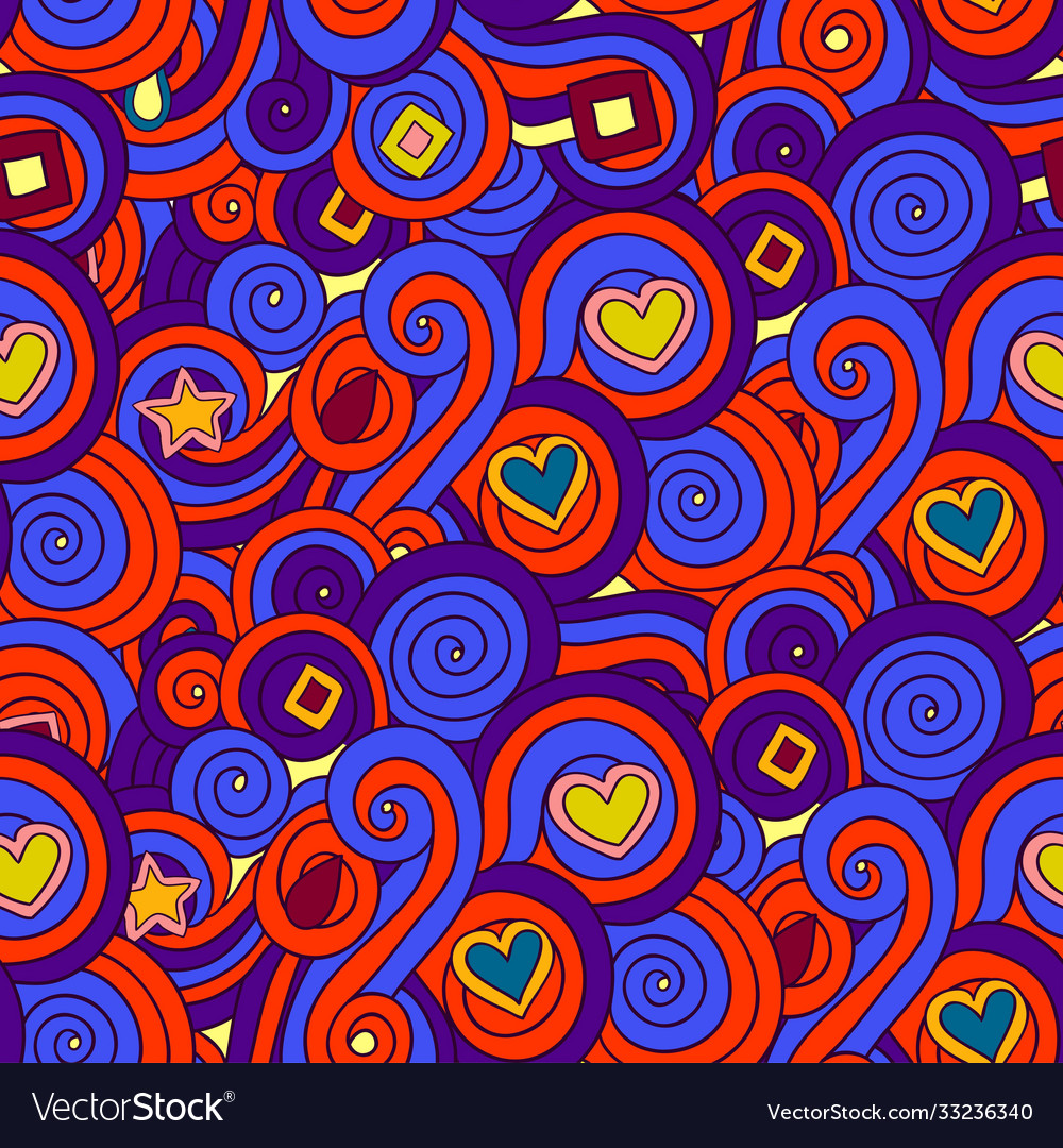 Seamless pattern with curly abstract elements