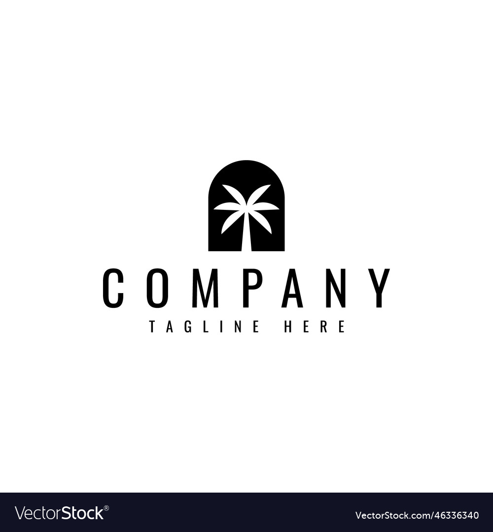 Simple palm tree logo design