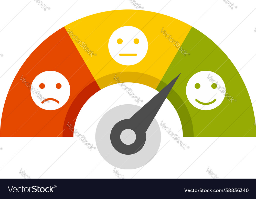 Smiling credit score icon flat isolated Royalty Free Vector