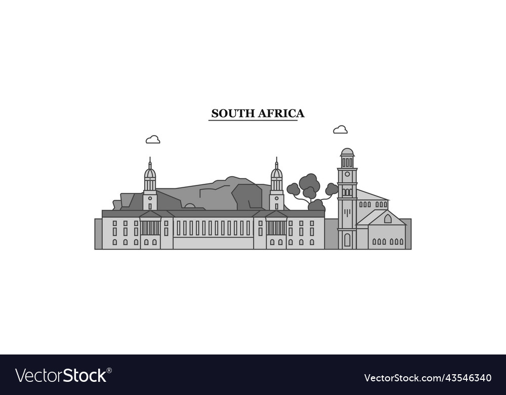 South africa city skyline isolated Royalty Free Vector Image