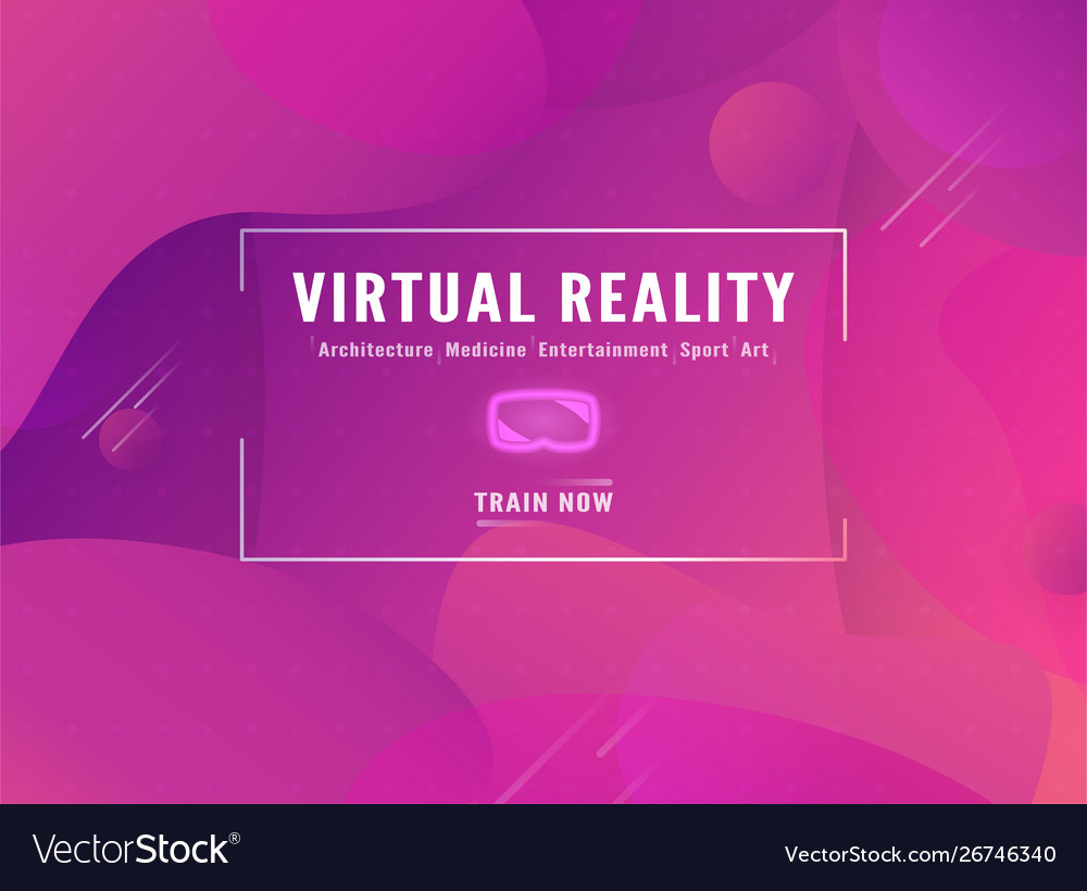 Template virtual reality for web banner Vector Image Template virtual reality for web banner