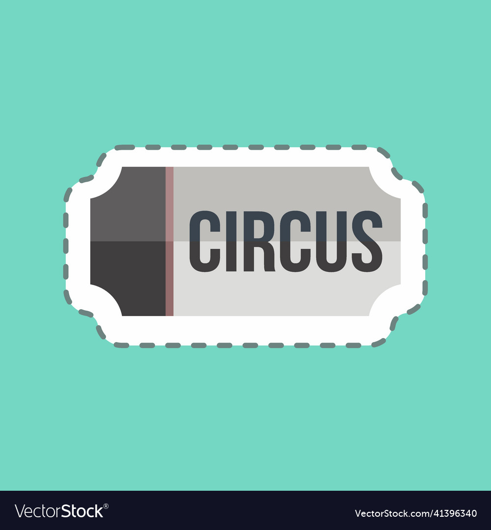 Ticket sticker in trendy line cut isolated Vector Image