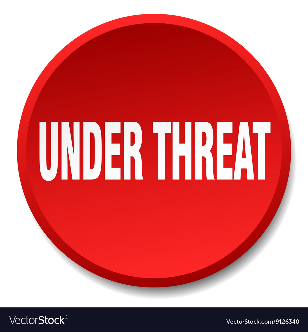 Under threat red round flat isolated push button