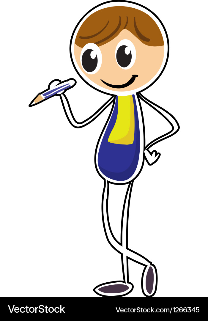 A person holding pencil Royalty Free Vector Image