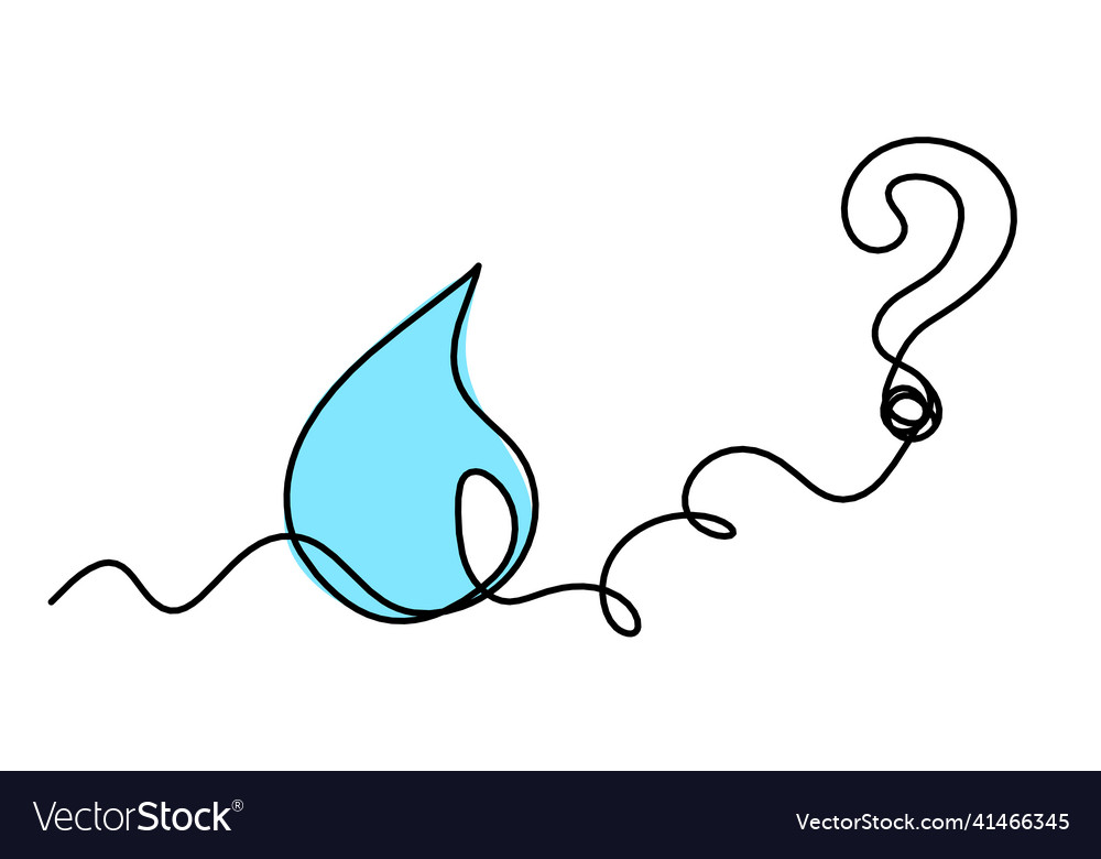 Abstract blue drop with question mark as line Vector Image Abstract blue drop with question mark as line