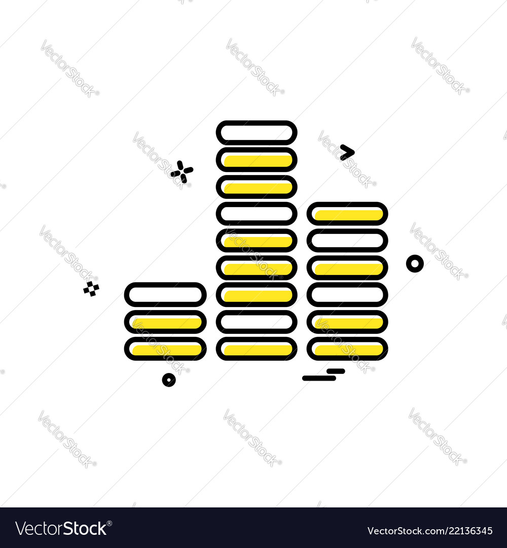 Bar graph icon design Vector Image Bar graph icon design