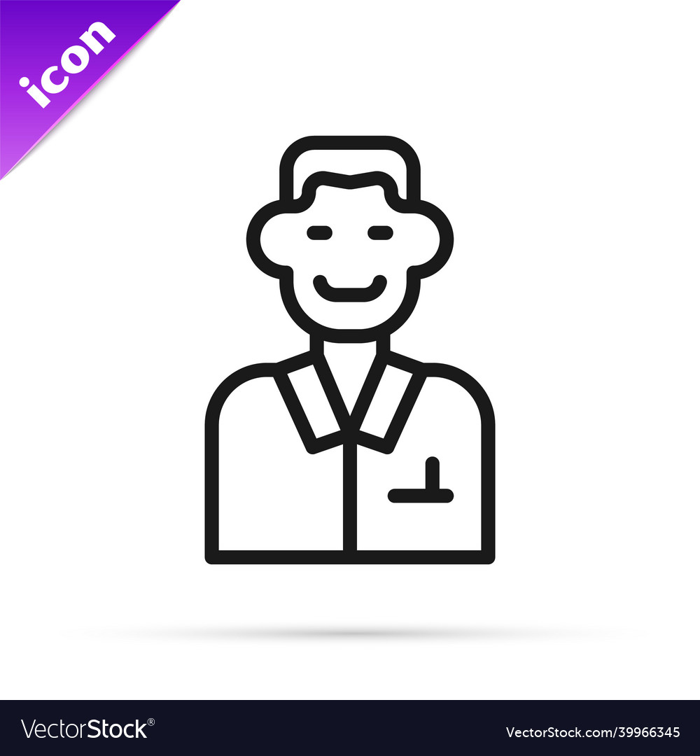 Black line trader icon isolated on white vector image Black line trader icon isolated on white