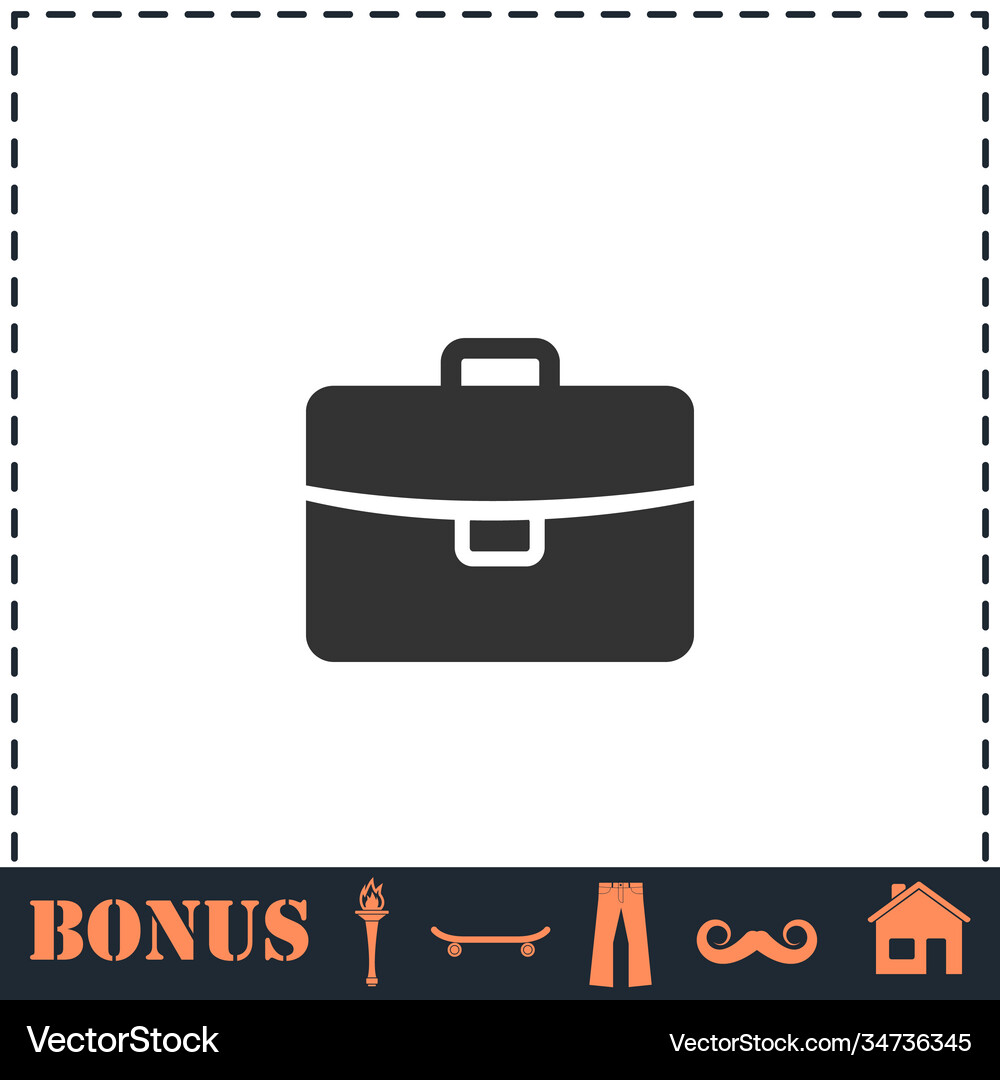 Briefcase icon flat Royalty Free Vector Image - VectorStock