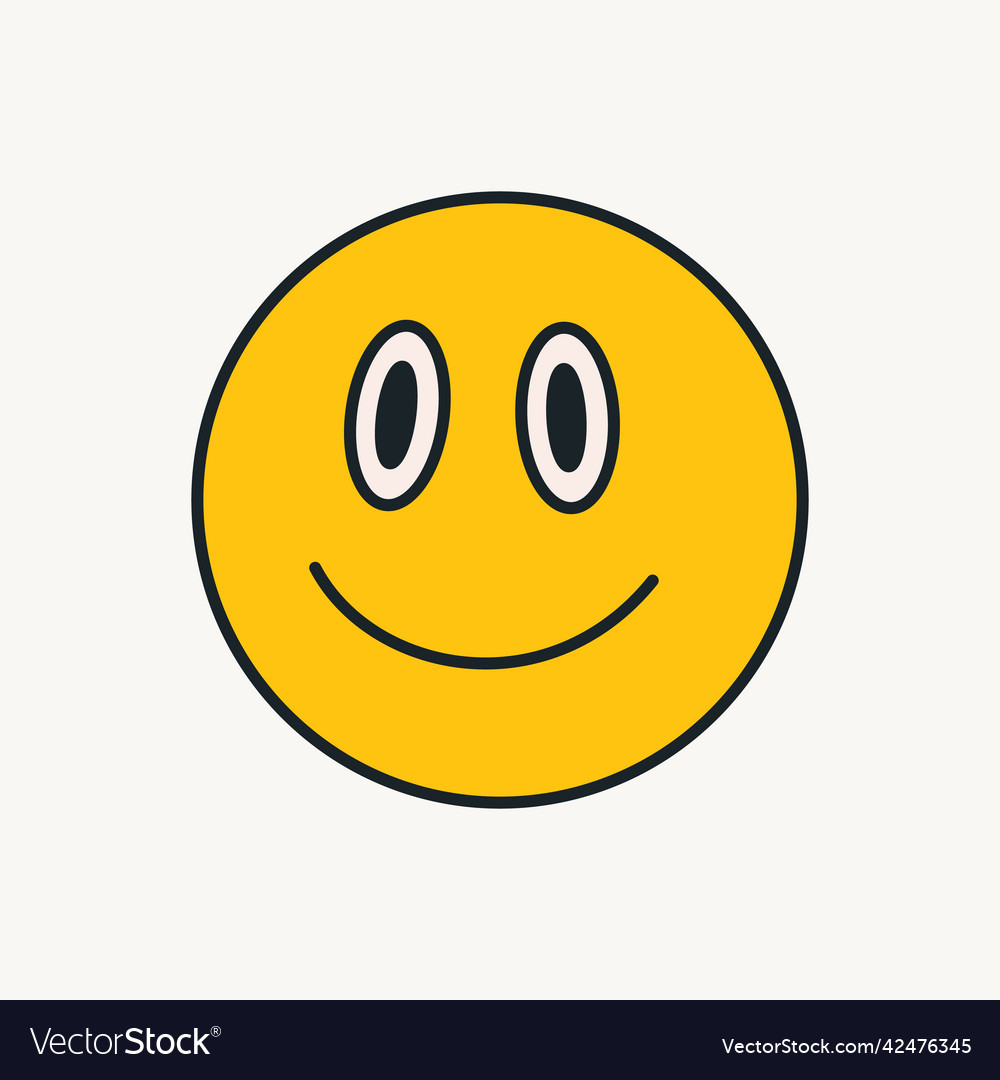 Cartoon funny cute smiling face comic Royalty Free Vector