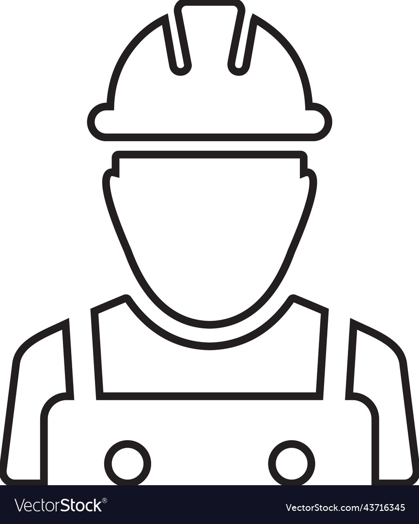 Construction man outline icon line art