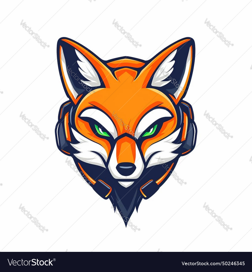 Esport logotype fox icon sticker red