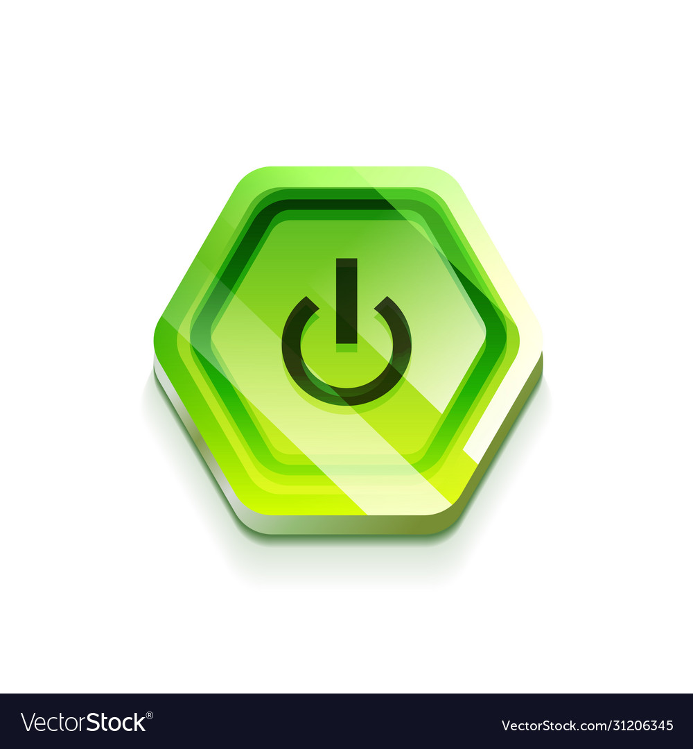 Glossy power web button icon