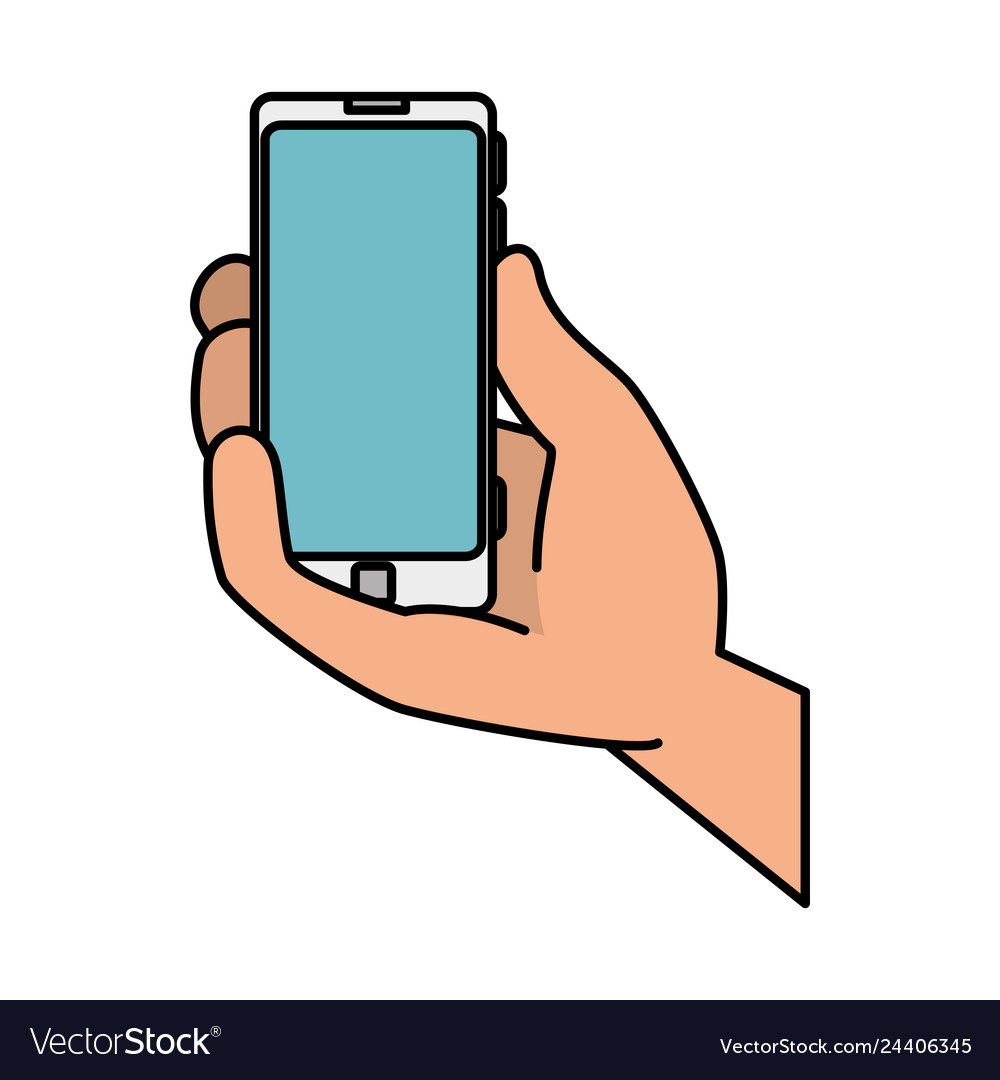 Hand mit Smartphone-Gerät