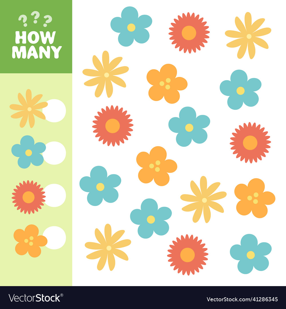 How many counting game for preschool children vector image How many counting game for preschool children