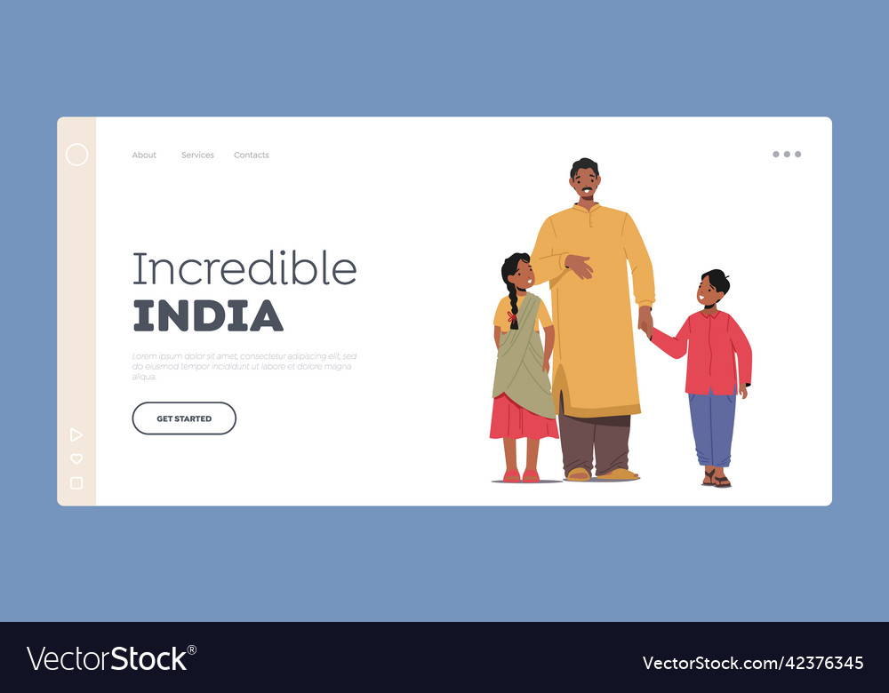 Incredible india landing page template indian man