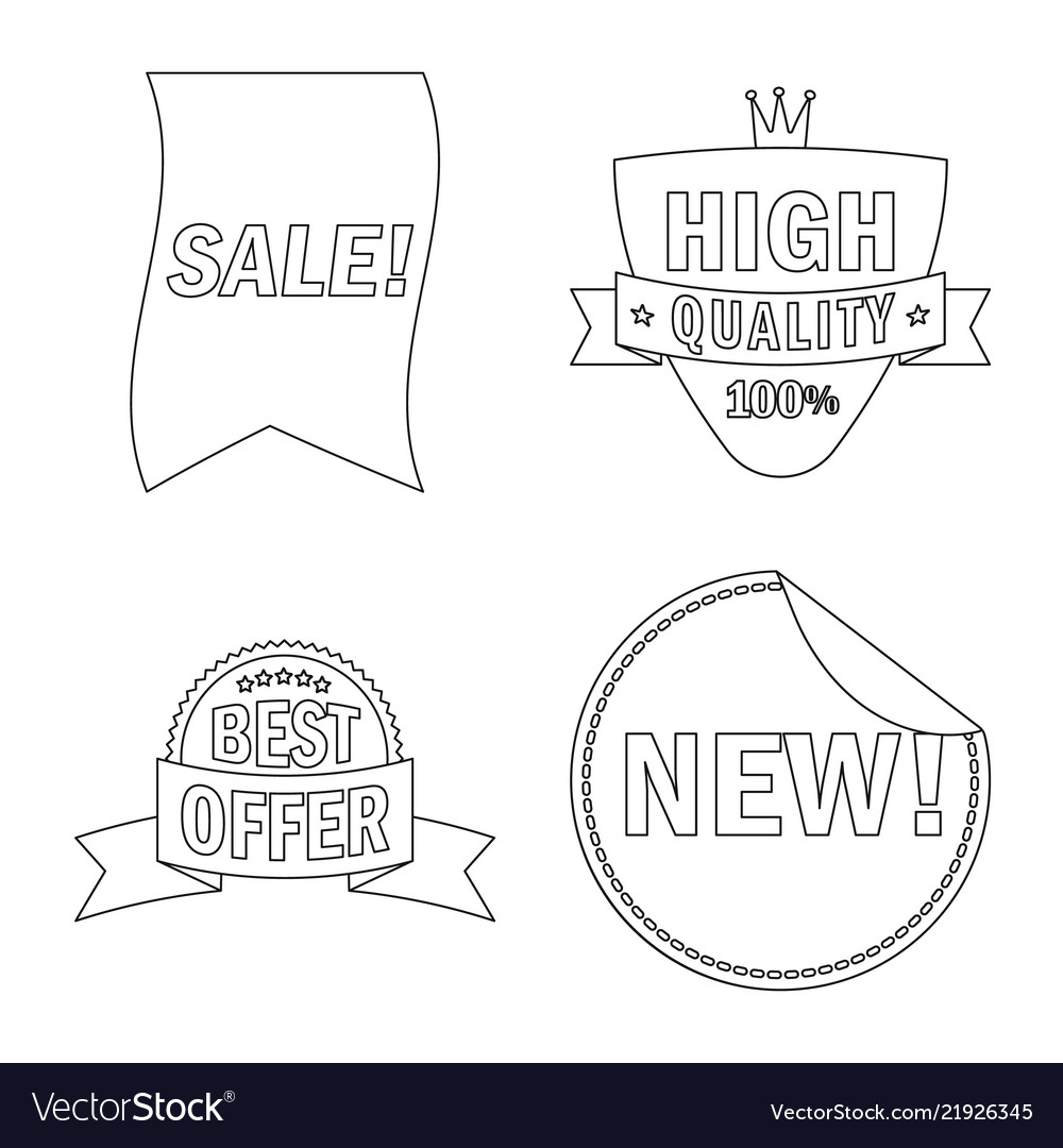 Isolated object of emblem and badge sign set vector image Isolated object of emblem and badge sign set