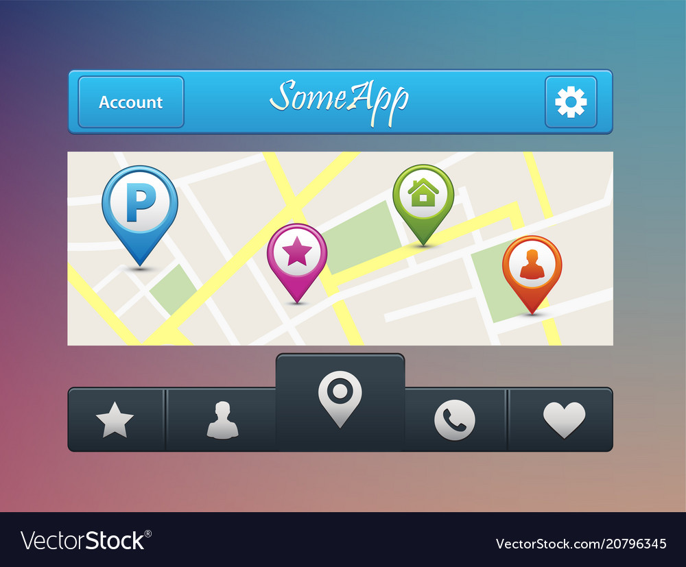 Mobile navigation app vector image Mobile navigation app