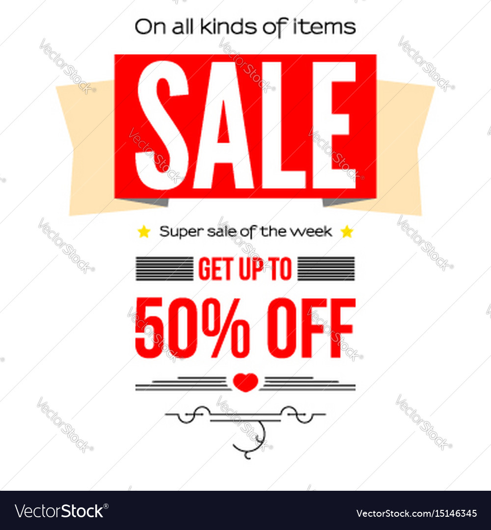 Sale Vintage Text Banner Ready To Print And Use Vector Image