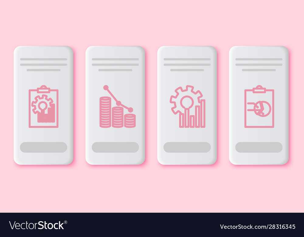 Set line clipboard with graph chart pie vector image Set line clipboard with graph chart pie
